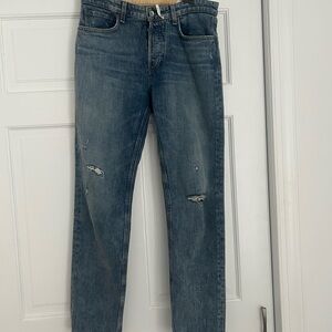 rag & bone Distressed Blue Slim Jeans